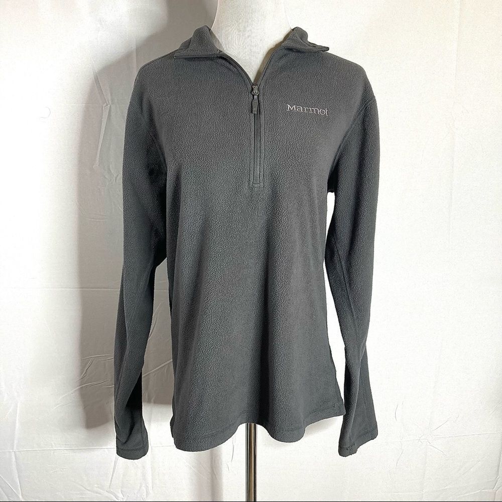Marmot Gray Quarter Zip Fleece Pullover Jacket Small